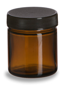 1.7 oz Amber Jar with black lid