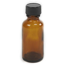 Load image into Gallery viewer, 1 oz Amber Bottle with black lid
